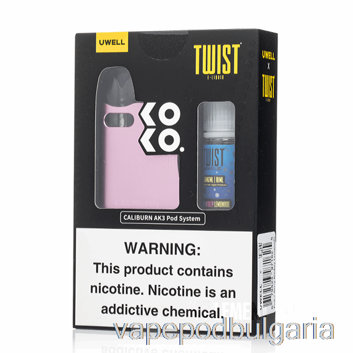 Vape Bulgaria Uwell X Dv Caliburn Ak3 Kit + 50mg Nic Salt [pink] Twist E-liquid - Berry Medley Lemonade